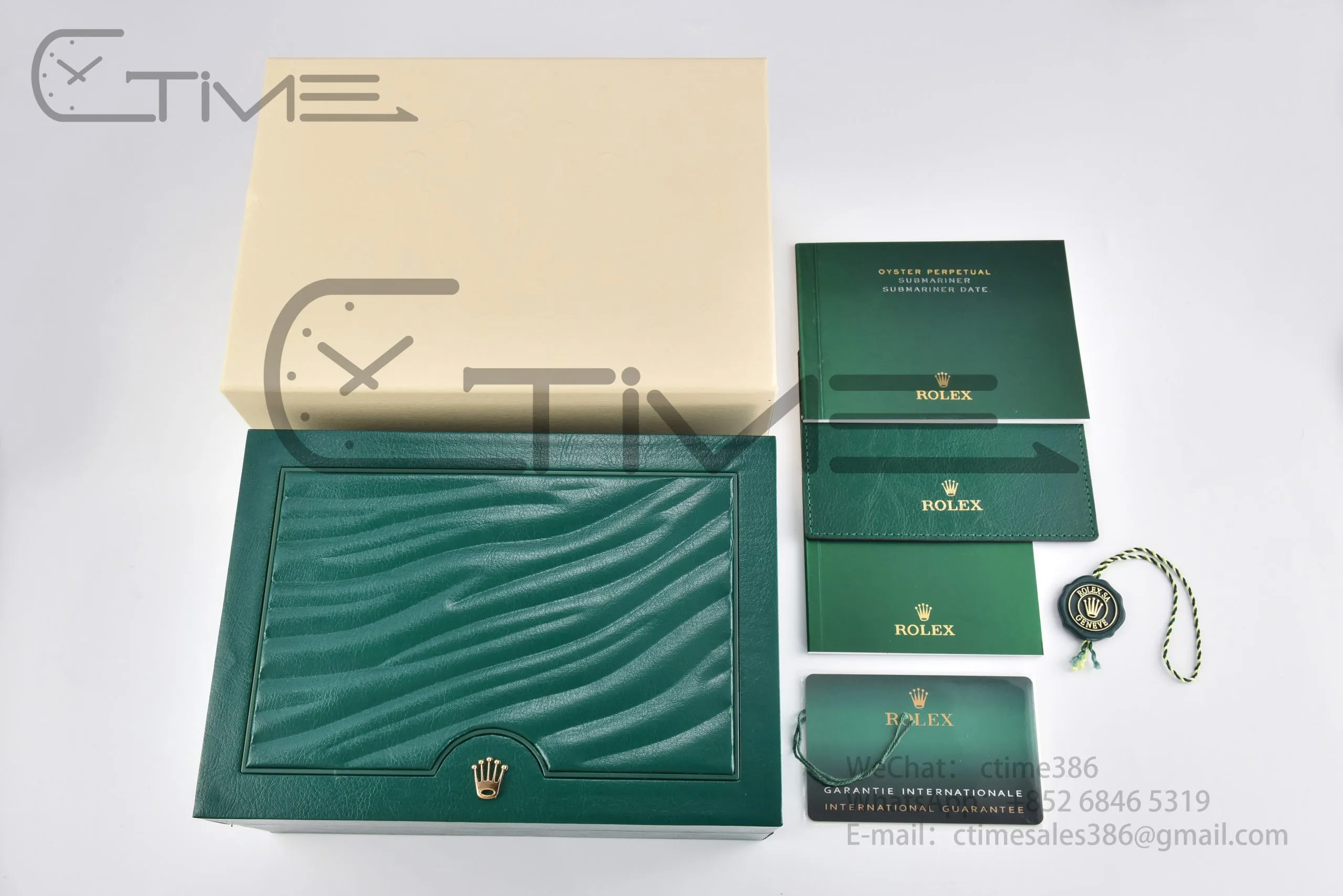 Rolex Box and Papers Set New Version  Warranty card can be custom made with serial numbers and model name matched with your watch.  Important Note:  Because shipping box set together with the watch in same one package is not safe to pass the customs, so please order the box set in a separate order while you are checking out.