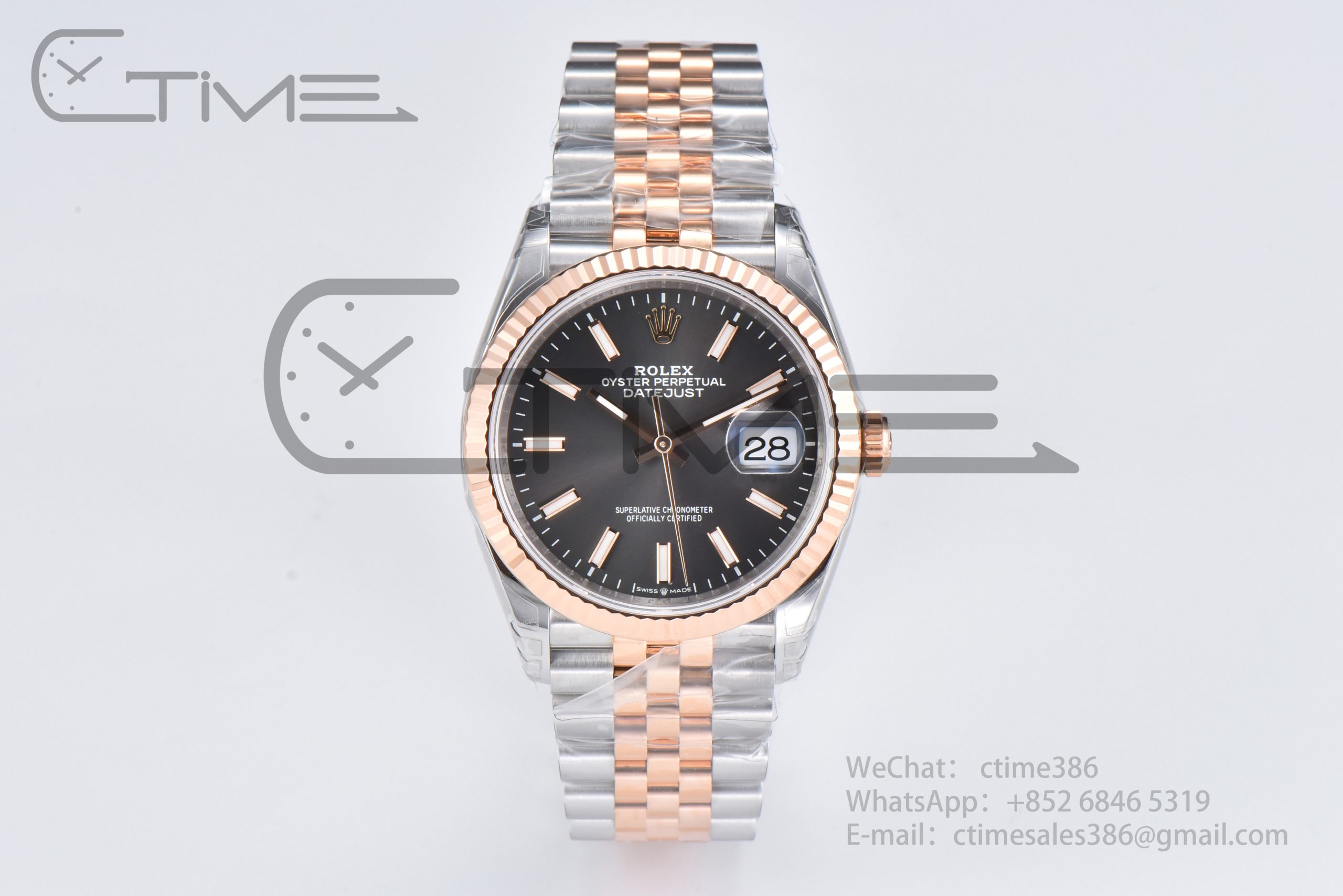 DateJust 36 126231 VSF 1:1 Best Edition Grey Dial on SS/RG Jubilee Bracelet VS3235