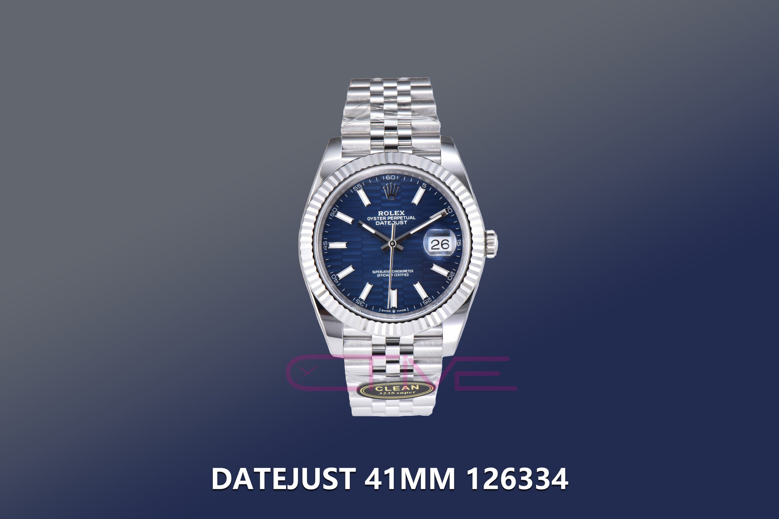 DateJust 41MM 126334 SS Clean Factory 1:1 Best Edition Blue Fluted Dial on SS Jubilee Bracelet VR3235