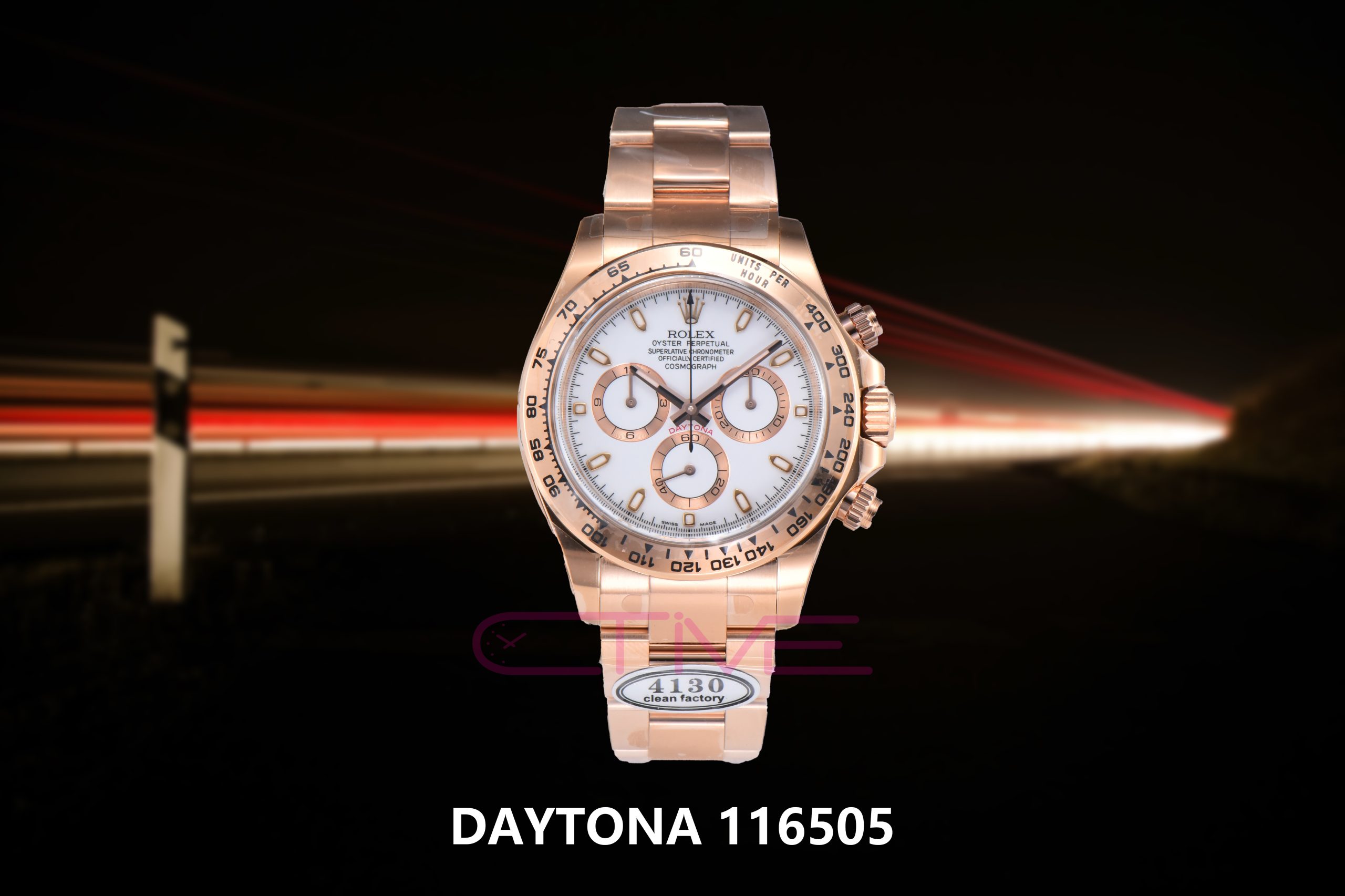 Daytona 116505 CLEAN 1:1 Best Edition White Dial on RG Bracelet SA4130