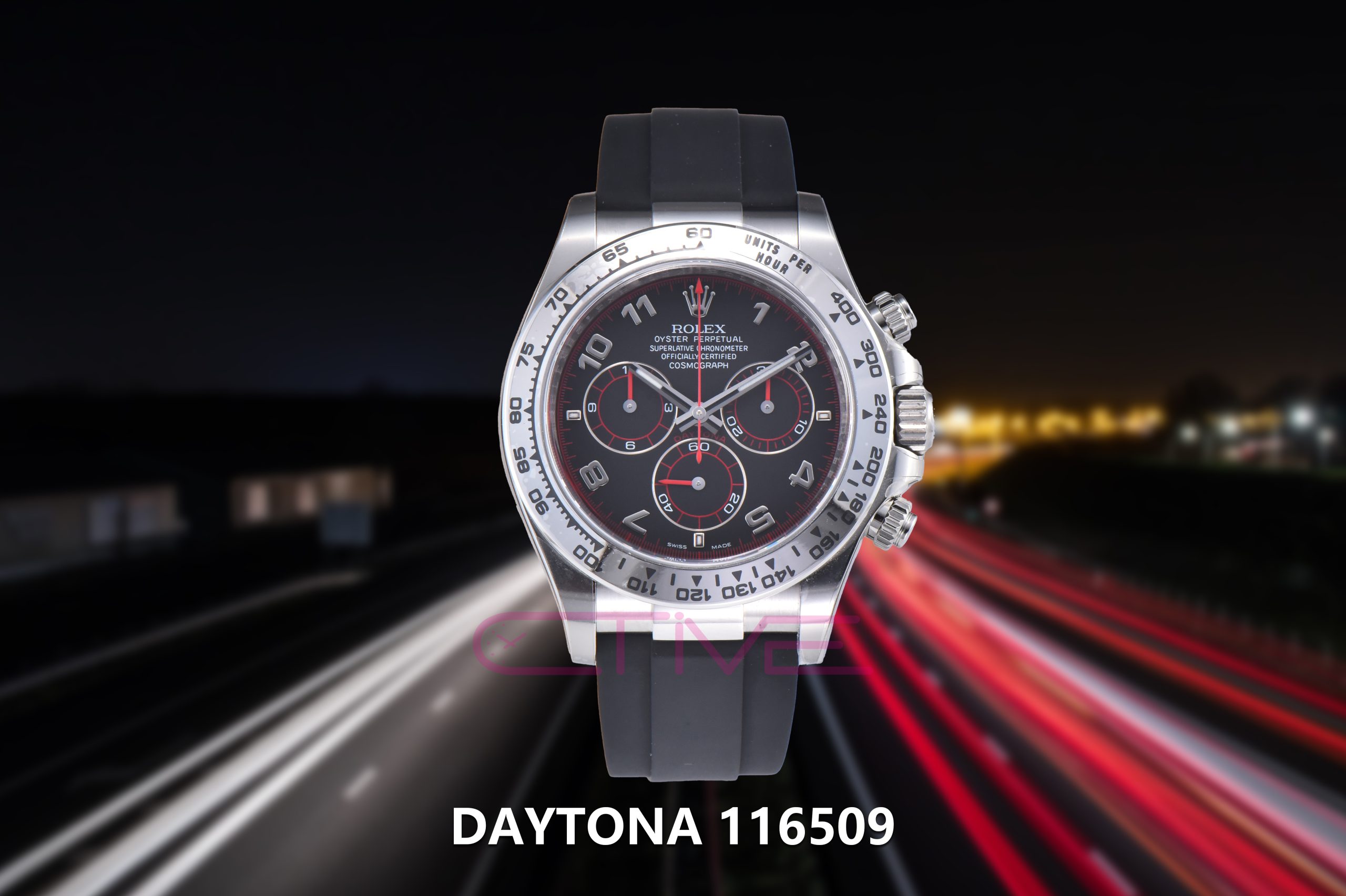Daytona 116519 Clean 1:1 Best Edition 904L SS Case Black Dial on Oysterflex Rubber Strap A4130