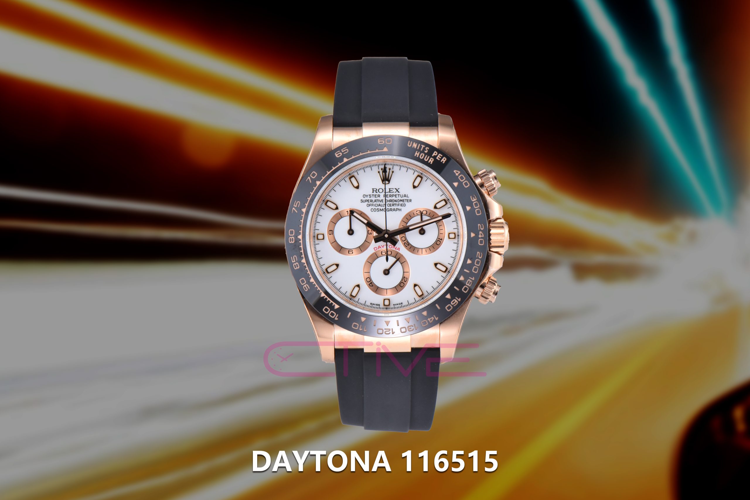 Daytona 116515 CLEAN 1:1 Best Edition 904L Steel RG White Dial  on Oysterflex Strap Asia 4130