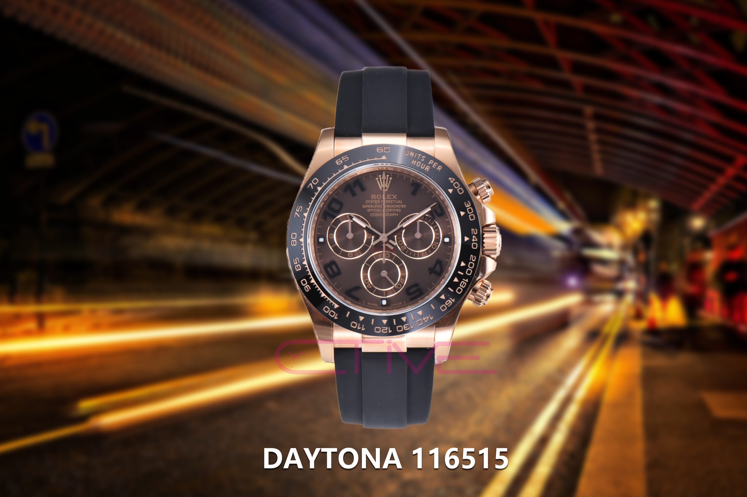 Daytona 116515 RG Clean Factory 1:1 Best Edition Brown Number Dial on Oysterflex Rubber Strap SA4130