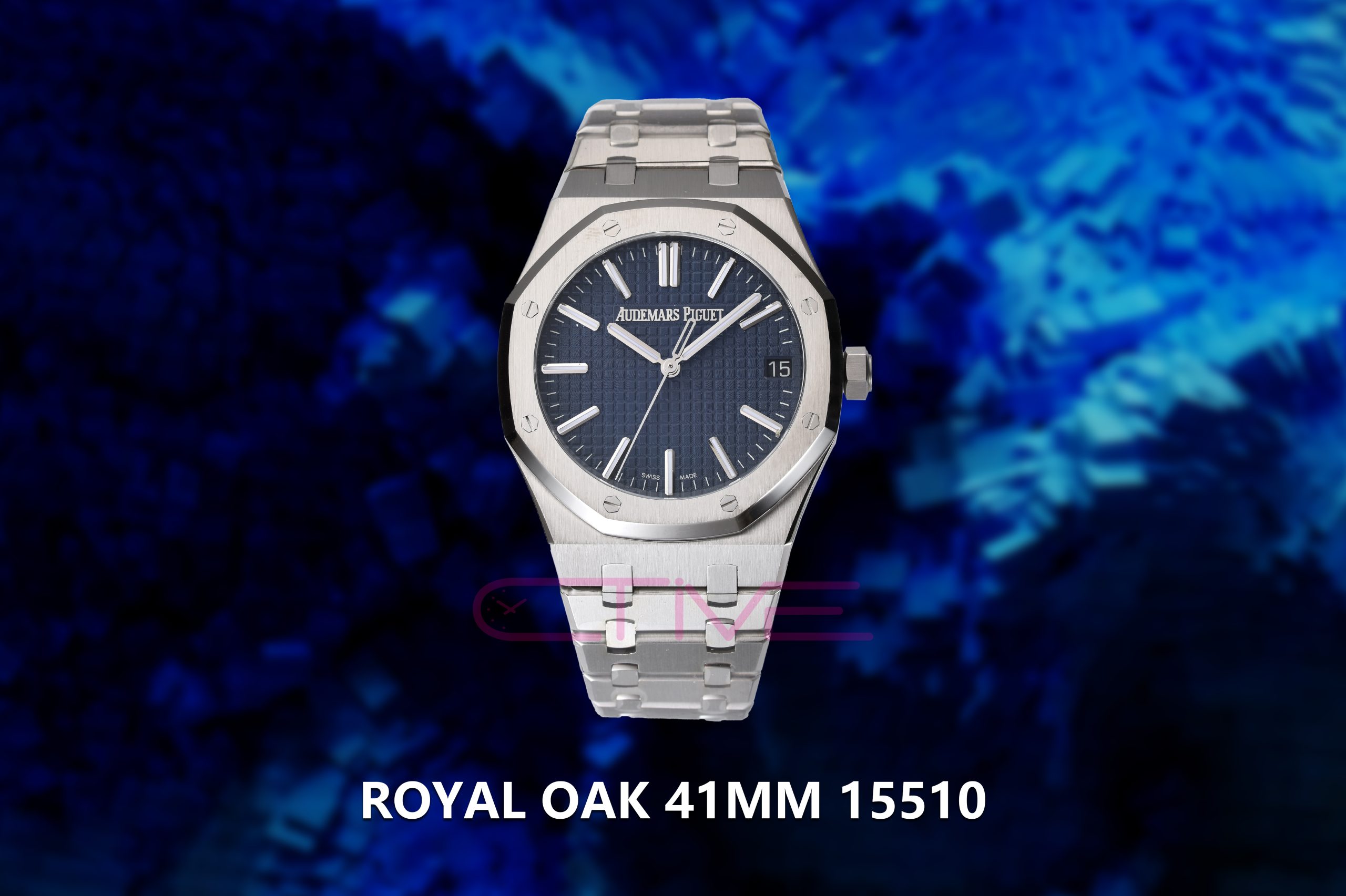 Royal Oak 41mm 15510 "50th Anniversary" SS APSF 1:1 Best Edition Blue Dial on SS Bracelet SA4302 Super Clone