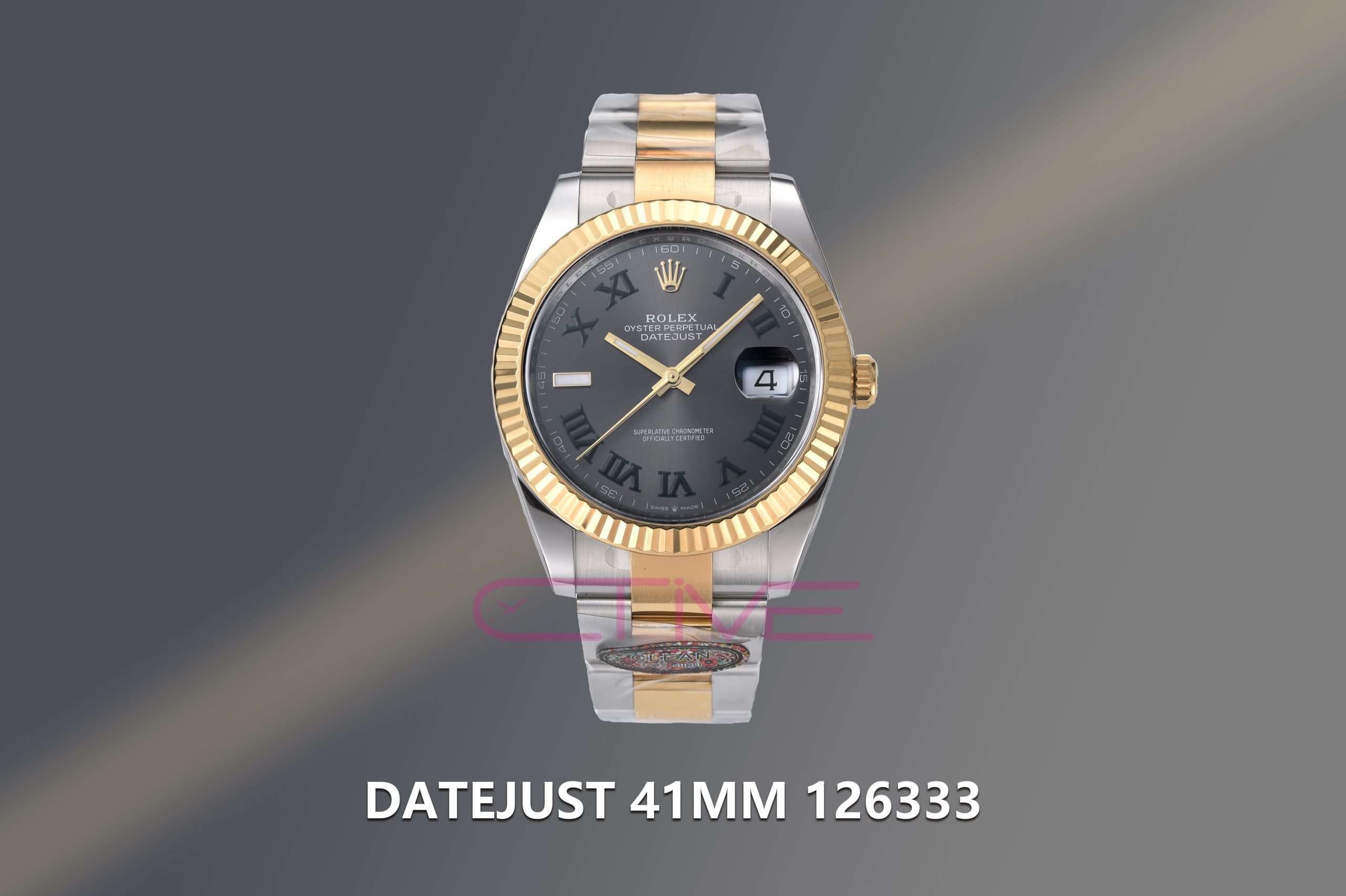 DateJust 41 126333 Clean Best Edition Grey Dial Green Roman Markers on YG/SS Oyster Bracelet VR3235