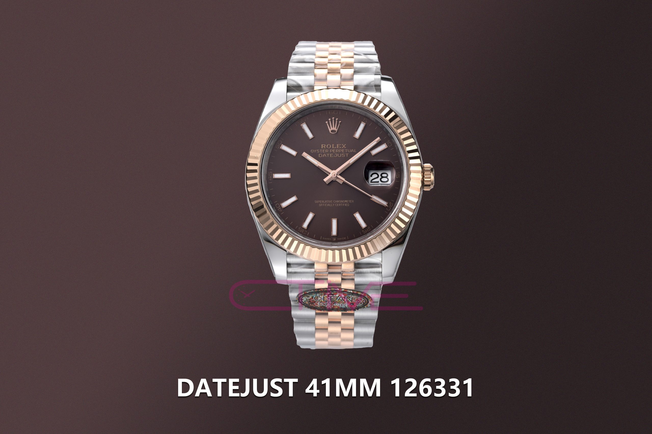 DateJust 41 126331 904L SS/RG Clean 1:1 Best Edition Brown Dial on Jubilee Bracelet VR3235