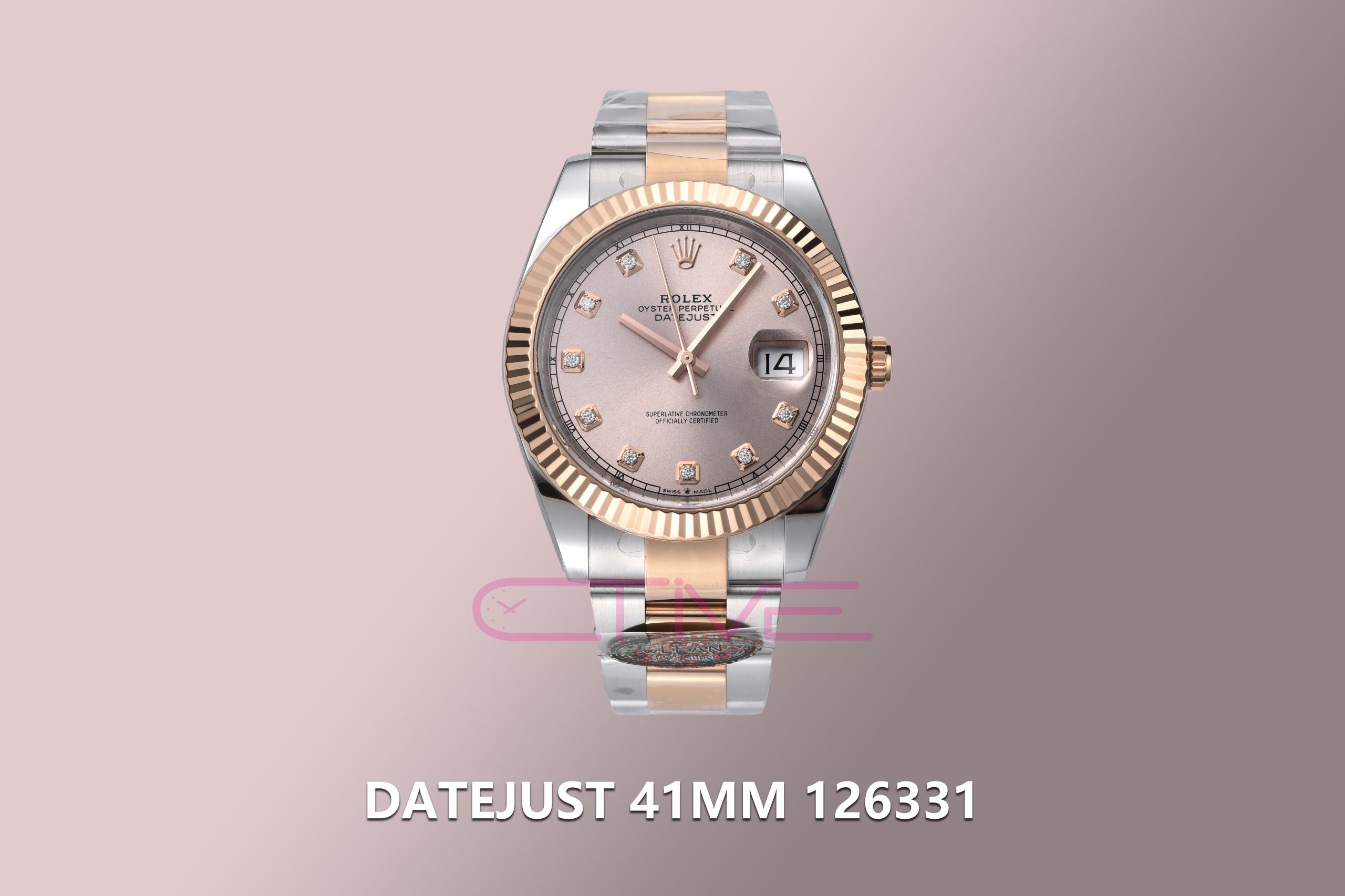 DateJust 41mm 126331 904L SS/RG Clean 1:1 Best Edition RG Diamonds Dial on Oyster Bracelet VR3235