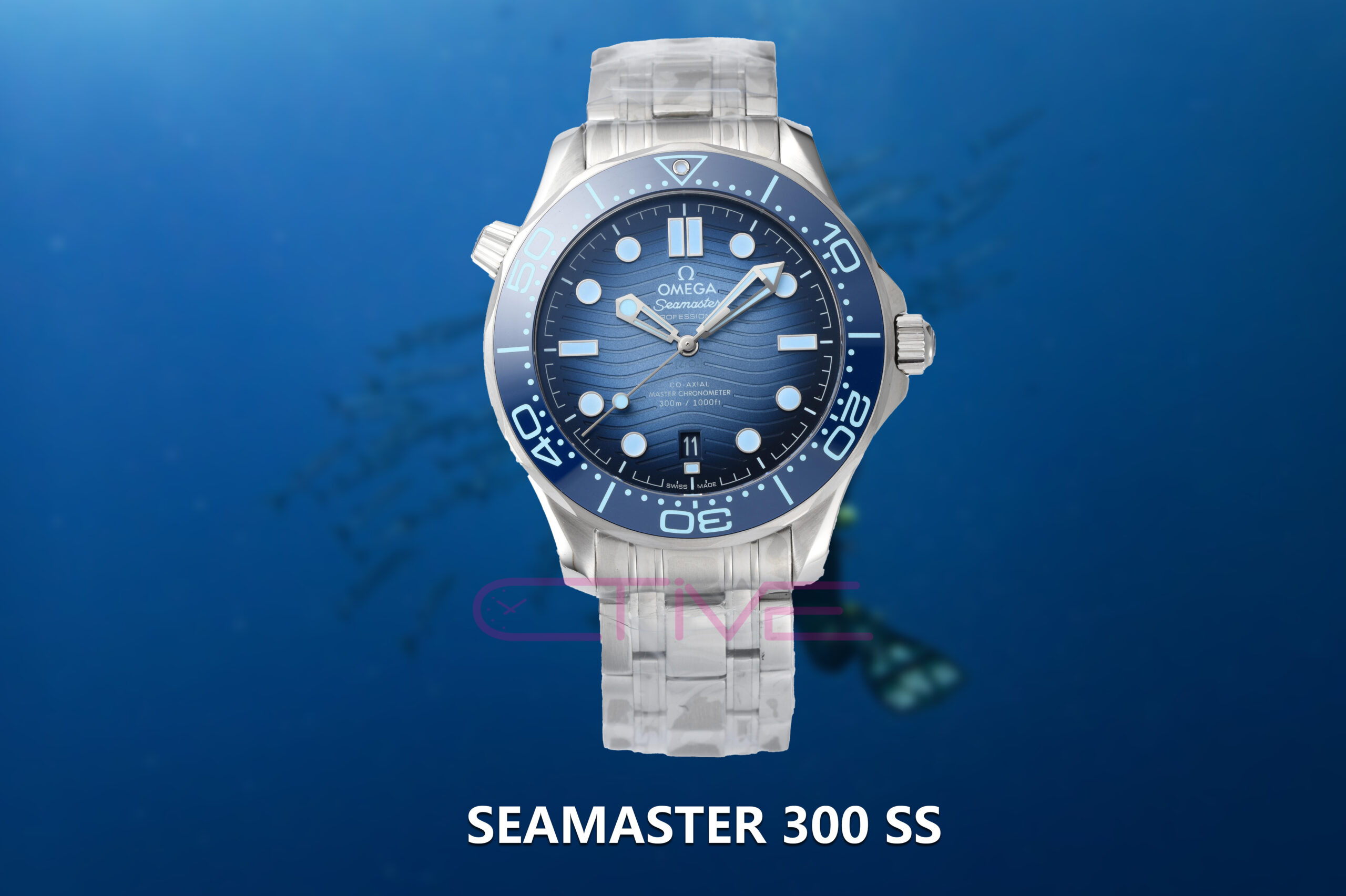 Seamaster 300 SS VSF 1:1 Best Edition Gradient Blue Dial on SS Bracelet A8808
