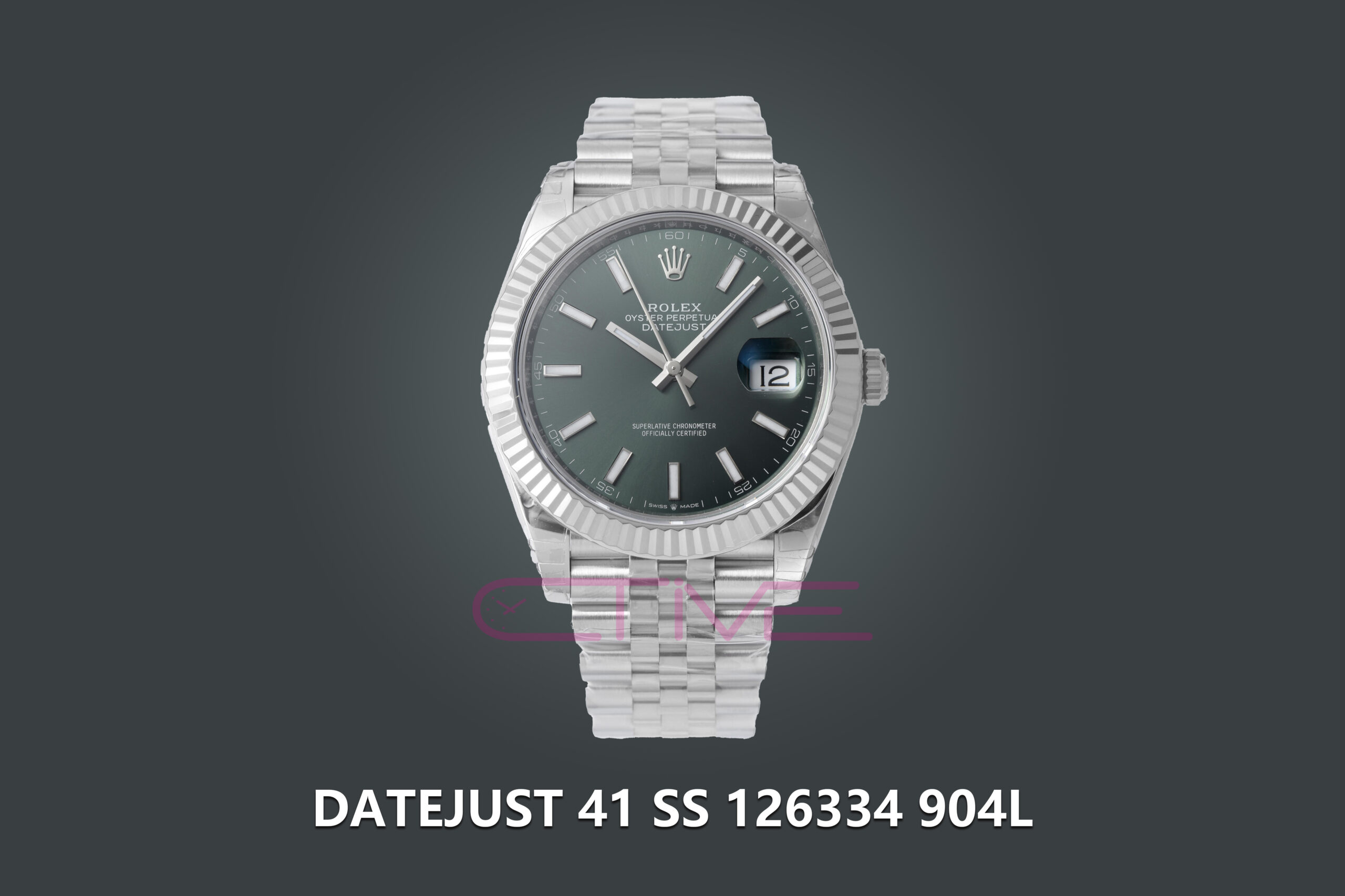 Datejust 41 SS 126334 904L Steel VSF 1:1 Best Edition Green Stick Dial on SS Jubilee Bracelet VS3235