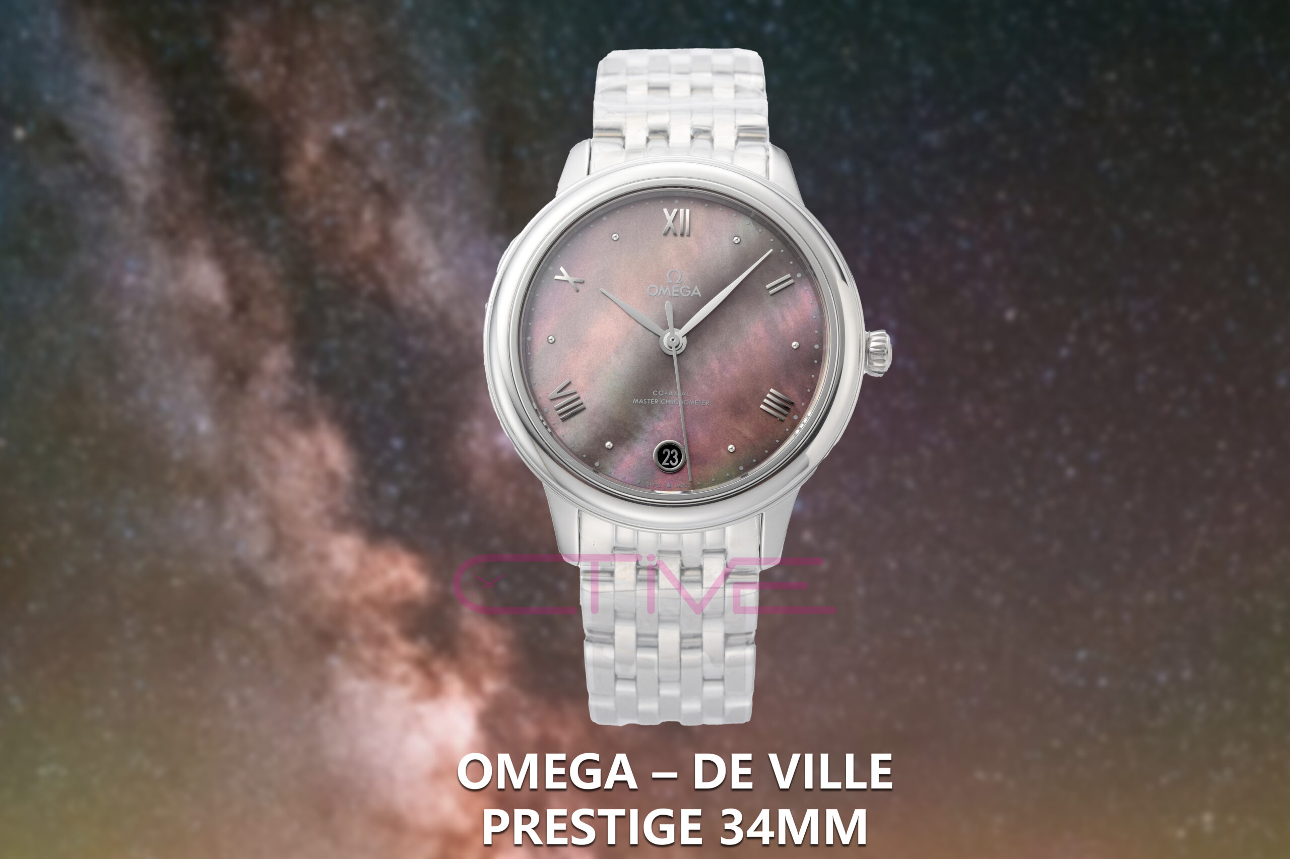 Omega – De Ville Prestige 34mm Ladies SS/SS Colorful Mop Dial 1:1 Best Edition VSF A8800