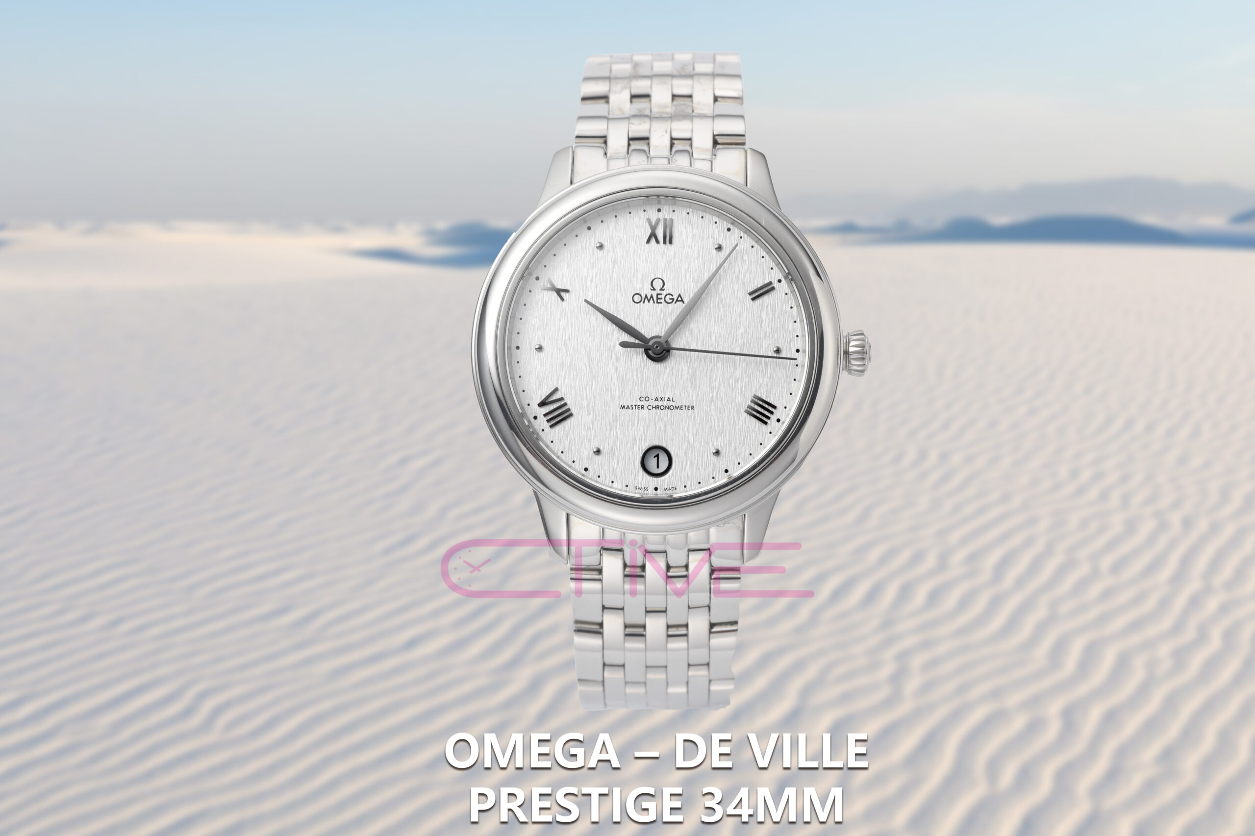 Omega – De Ville Prestige 34mm Ladies SS/SS White Roman Dial 1:1 Best Edition VSF A8800