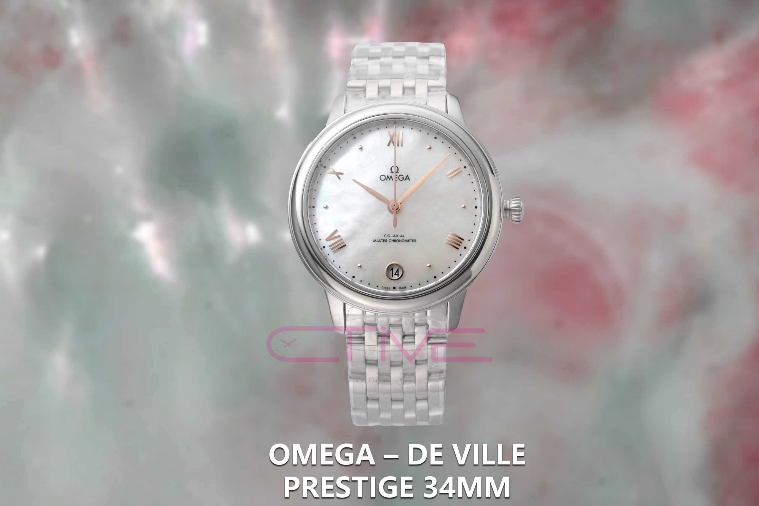 Omega – De Ville Prestige 34mm Ladies SS/SS White Mop Dial 1:1 Best Edition VSF A8800