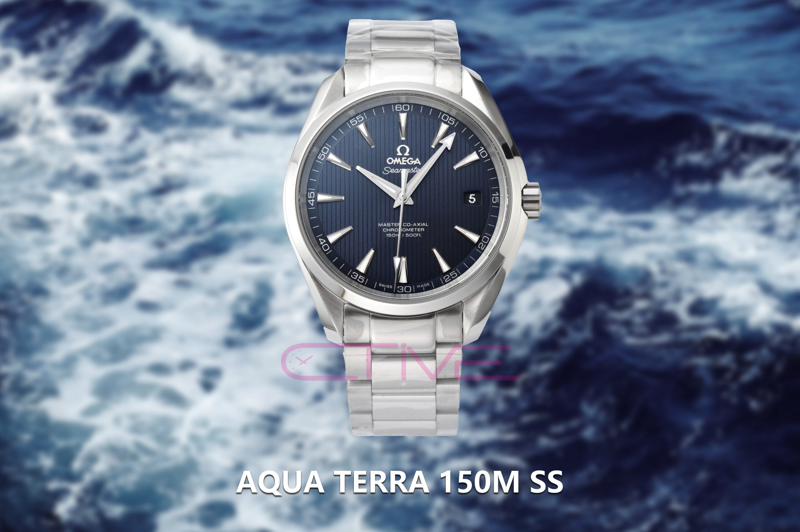 Aqua Terra 150M SS VSF 1:1 Best Edition Blue Textured Dial Silver Markers on SS Bracelet A8500