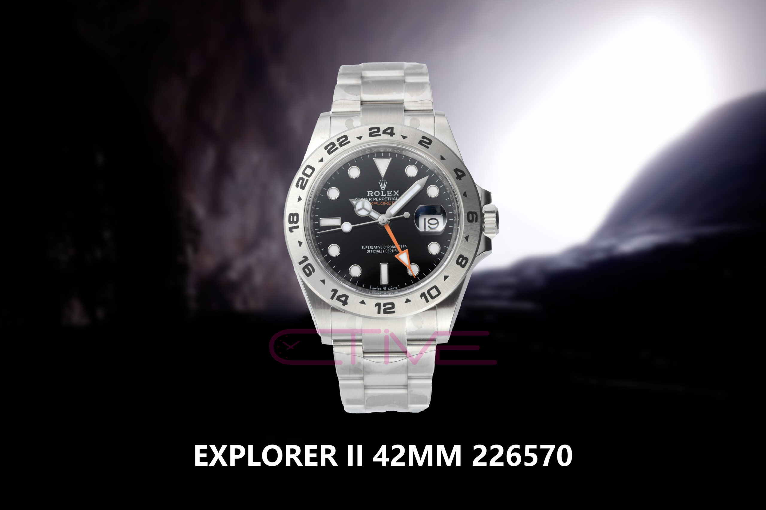 Explorer II 42mm 226570 Clean 1:1 Best Edition Black Dial on 904L SS Bracelet DD3285