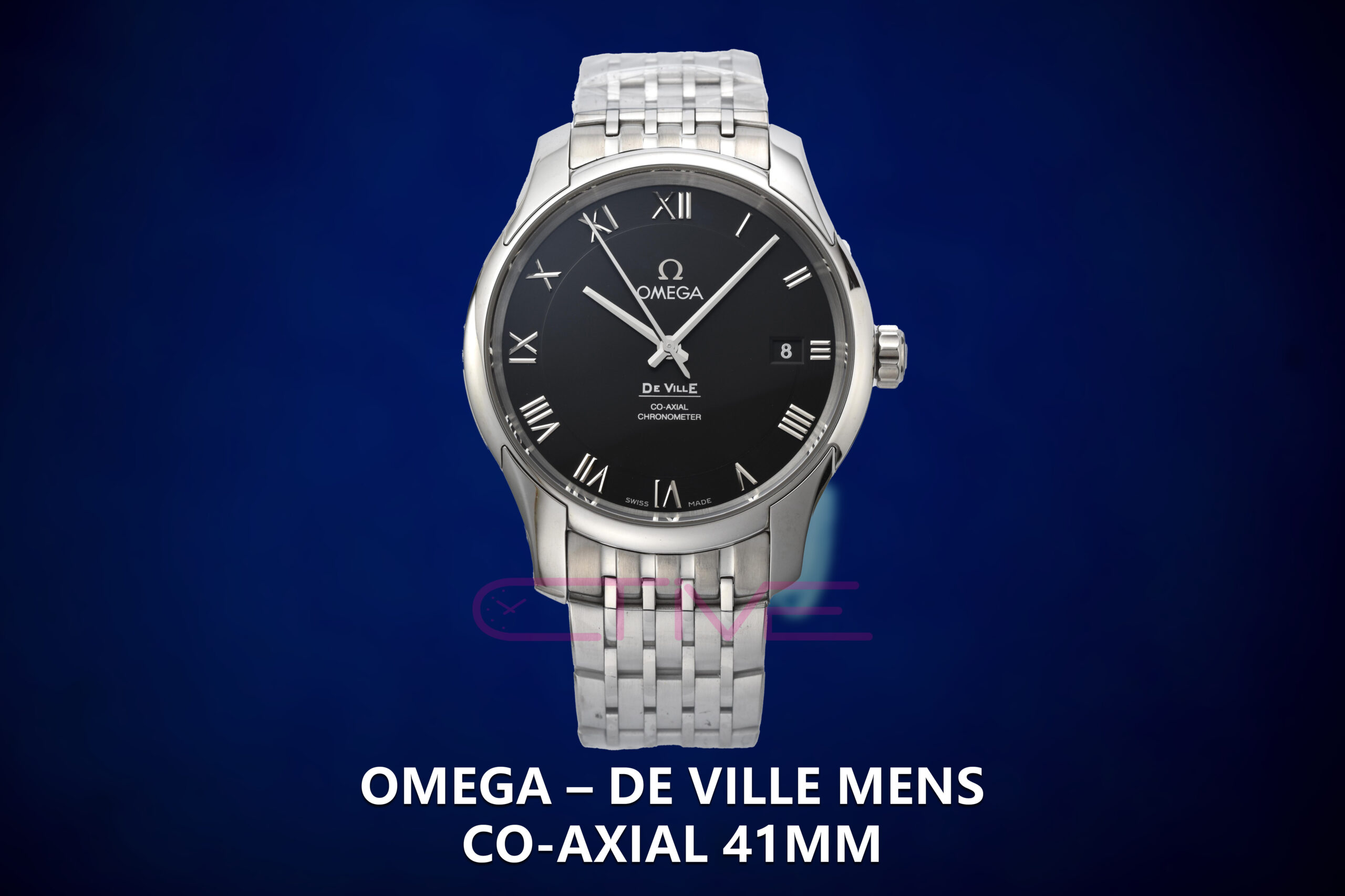 Omega - De Ville Mens Co-Axial 1:1 Best Edition 41mm SS/SS Black/Roman VSF A8500