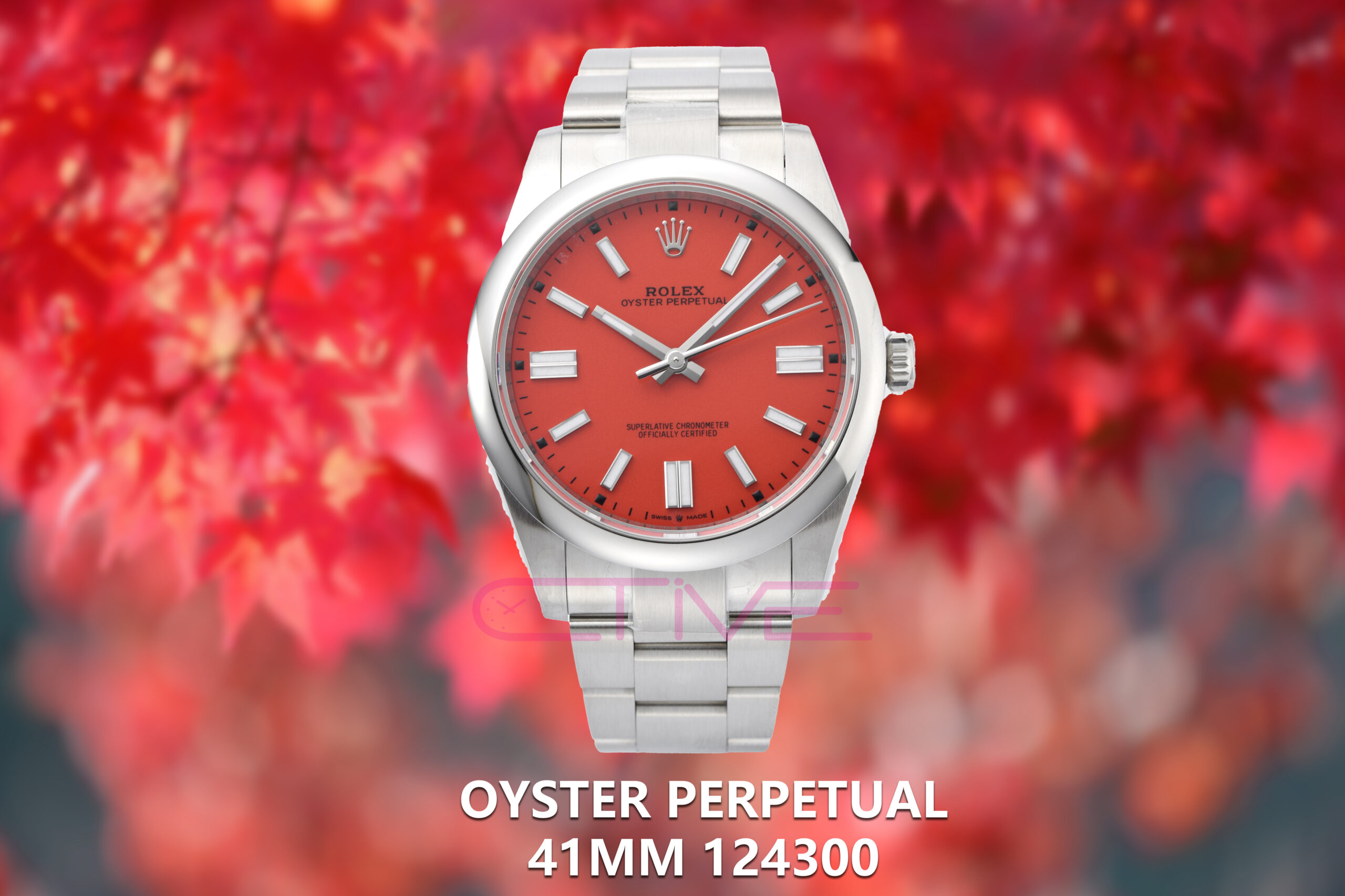 Oyster Perpetual 41mm 124300 VSF 1:1 Best Edition 904L Steel Red Dial on SS Bracelet VS3235