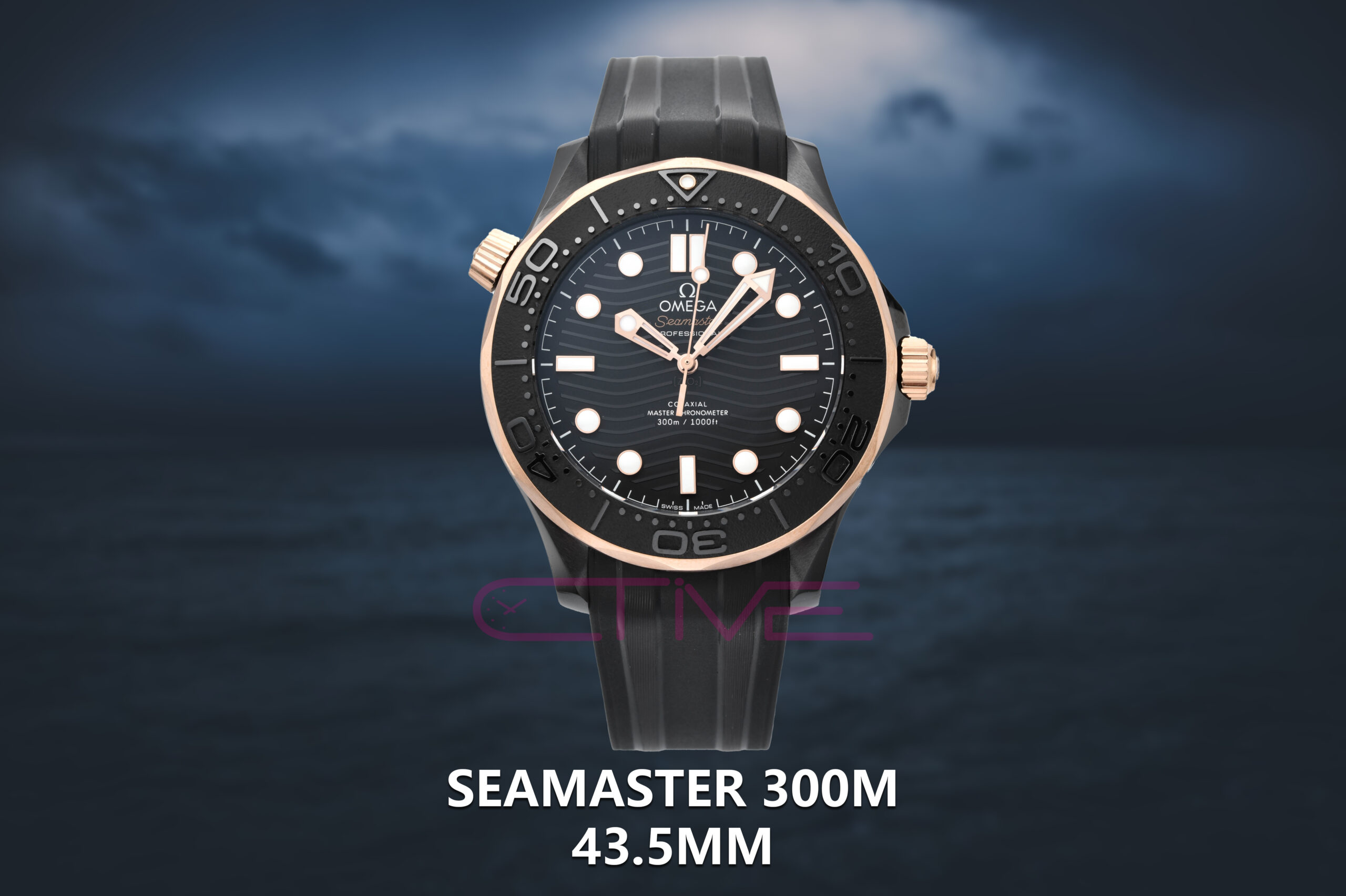 Seamaster 300m 43.5mm RG Ceramic/RU Black Dial VSF 1:1 Best Edition A8806
