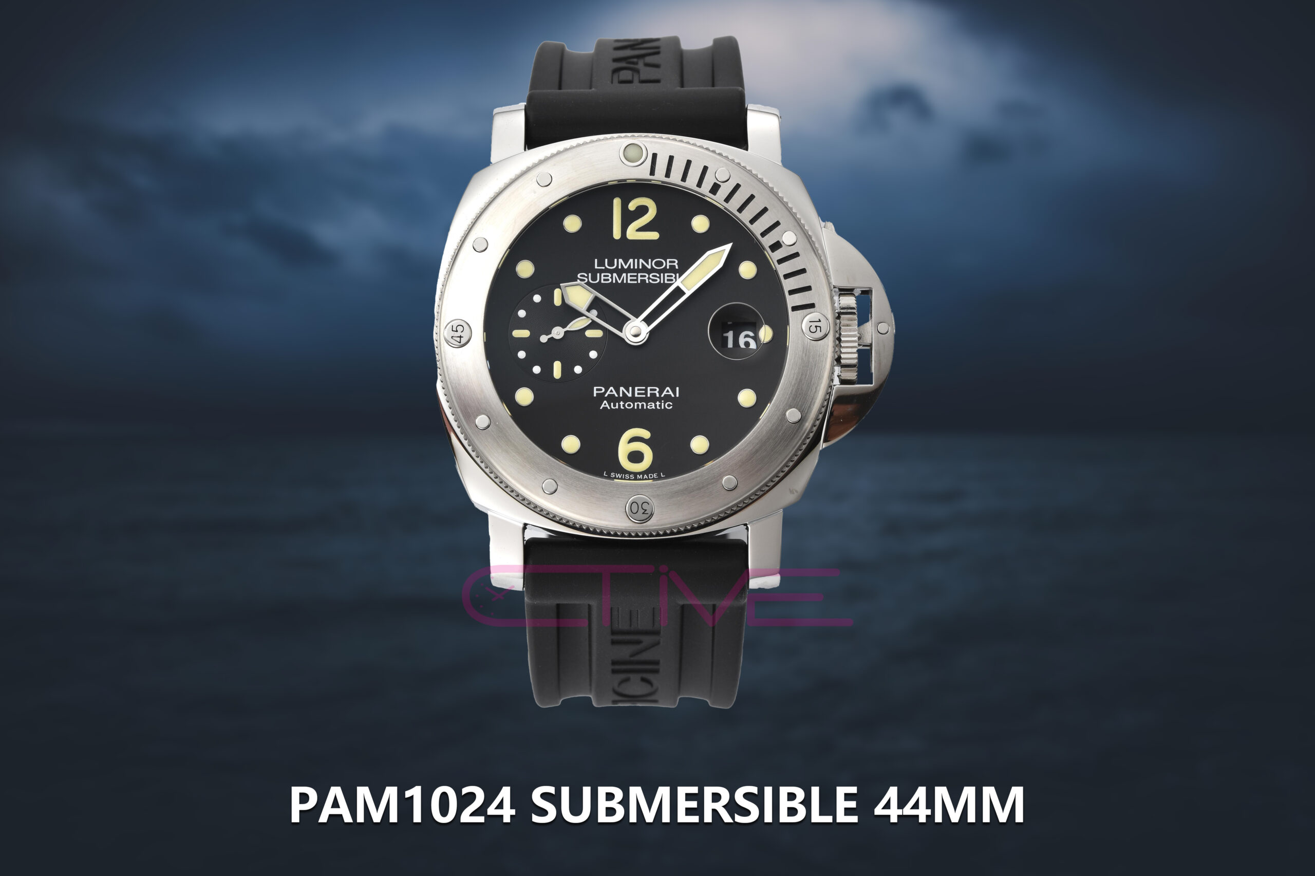 PAM1024 Submersible 44mm VSF Best Edition Black Dial on Black Rubber Strap P900