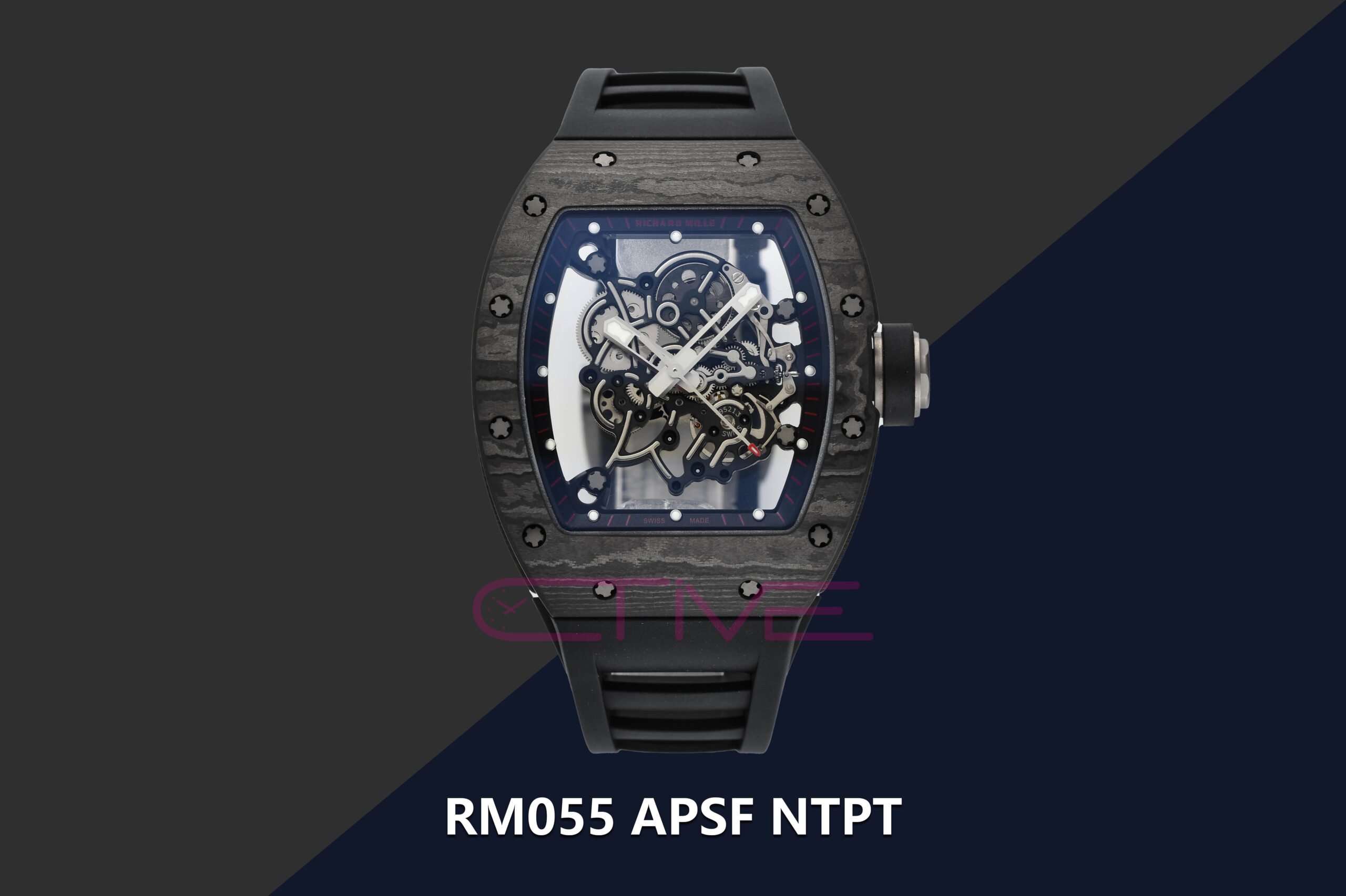 RM055 APSF NTPT Black/Red Rehaut on Black Rubber Strap RMUL2 Super Clone
