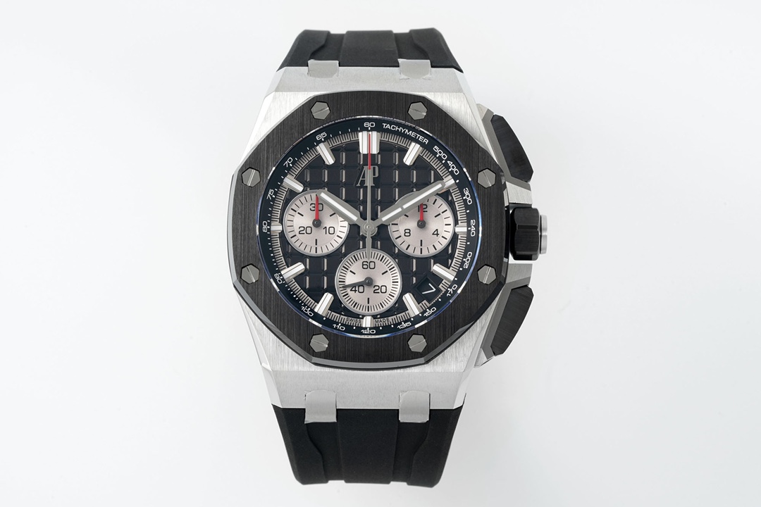 Royal Oak Offshore APSF 26420 43mm SS Black Dial on Black Leather Strap SA4401