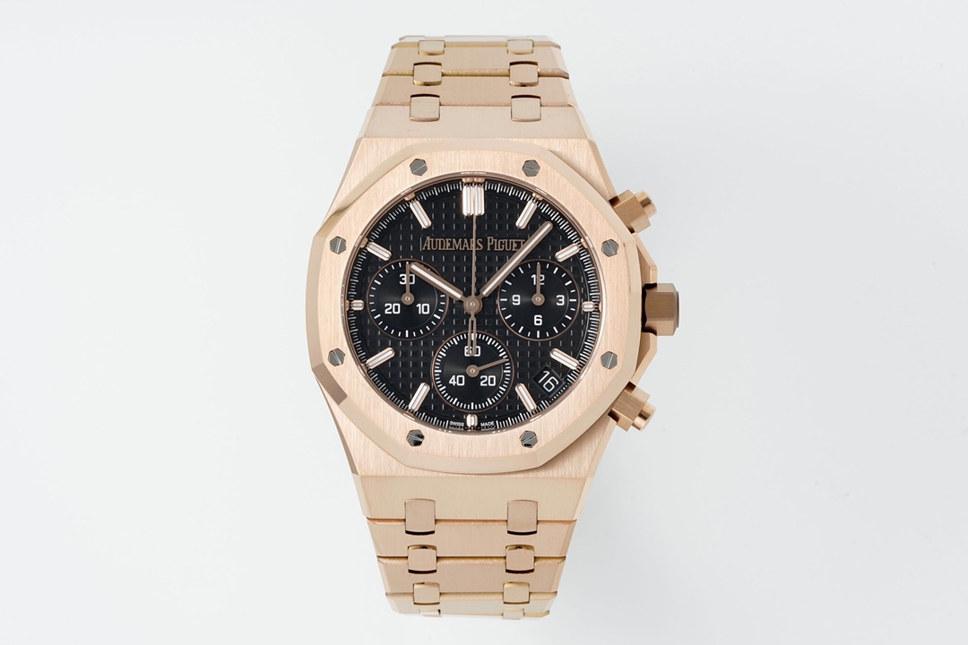 Royal Oak Chrono 26240 APSF Black/RG Dial on RG Bracelet SA4401 Super Clone